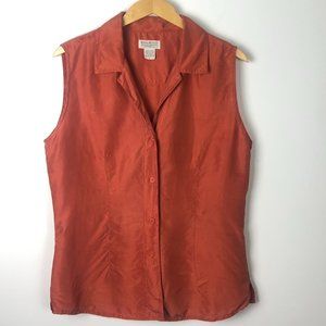Banana Republic  Safari & Travel Clothing Vintage 80s Silk Sleeveless Tank Shirt